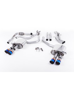 Audi S5 3,0TFSi Sportback B9 utan Sportdiff Milltek Sport Cat-Back 4x 90 brända titan GT utblås (med original avgasstyrning) - N