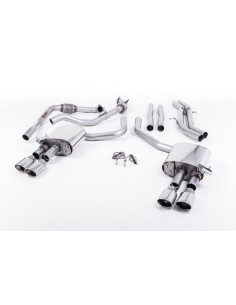 Audi S5 3,0TFSi Sportback B9 med Sportdiff Milltek Sport Cat-Back 4x chrome ovala utblås (med original avgasstyrning) - Non-Reso