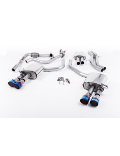 Audi S5 3,0TFSi B9 med Sportdiff Milltek Sport Cat-Back 4x 100 brända titan GT utblås (med original avgasstyrning) - Non-Resonat 2