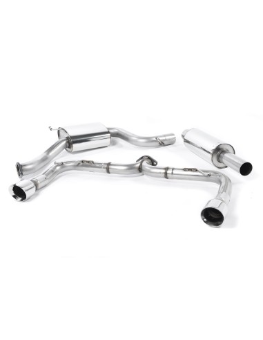 VW Golf GTi mk7.5 Milltek Sport 3" Cat-Back 2x 100 GT chrome utblås - Non-Resonated (mindre-dämpad)