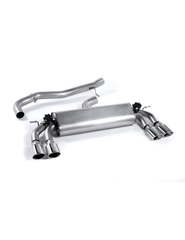 VW Golf R 3/5 dörrars mk7.5 Milltek Sport 3" Cat-Back 4x ovala polerade utblås (med original avgasstyrning) - Non-Resonated (min
