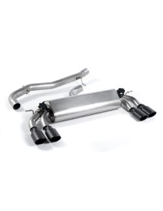 VW Golf R 3/5 dörrars mk7.5 Milltek Sport 3" Cat-Back 4x ovala svarta utblås (med original avgasstyrning) - Resonated (dämpad)