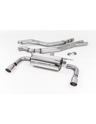 BMW M240i F22 B58 Milltek Sport Cat-Back 2x 90 chrome GT utblås utan avgasventiler - Resonated (dämpad)