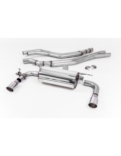 BMW M240i F22 B58 Milltek Sport Cat-Back 2x 90 chrome GT utblås med avgasventiler - Non-Resonated (mindre-dämpad)