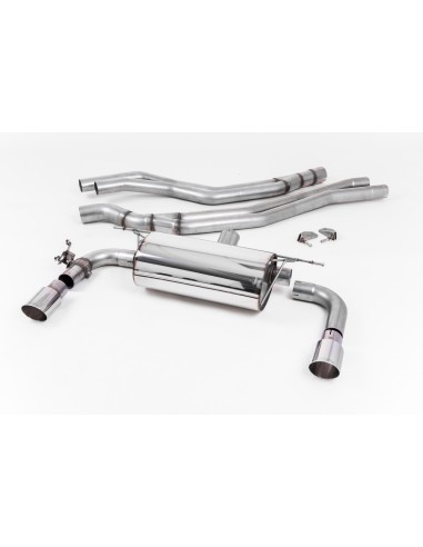 BMW M240i F22 B58 Milltek Sport Cat-Back 2x 90 chrome GT utblås med avgasventiler - Non-Resonated (mindre-dämpad)