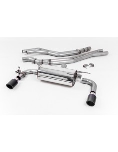 BMW M240i F22 B58 Milltek Sport Cat-Back 2x 90 kolfiber JET utblås med avgasventiler - Non-Resonated (mindre-dämpad)