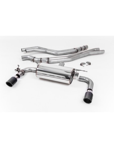 BMW M140i F20/F21 B58 Milltek Sport Cat-Back 2x 90 kolfiber JET utblås med avgasventiler - Non-Resonated (mindre-dämpad)