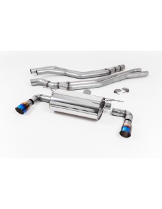 BMW M140i F20/F21 B58 Milltek Sport Cat-Back 2x 90 brända titan GT utblås utan avgasventiler - Resonated (dämpad)