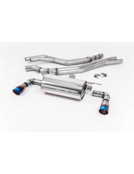 BMW M140i F20/F21 B58 Milltek Sport Cat-Back 2x 90 brända titan GT utblås utan avgasventiler - Resonated (dämpad)