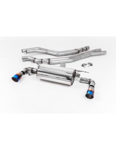 BMW M140i F20/F21 B58 Milltek Sport Cat-Back 2x 90 brända titan GT utblås med avgasventiler - Non-Resonated (mindre-dämpad)