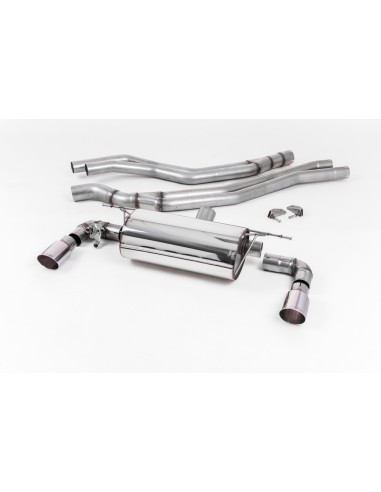 BMW M140i F20/F21 B58 Milltek Sport Cat-Back 2x 90 chrome GT utblås med avgasventiler - Non-Resonated (mindre-dämpad)