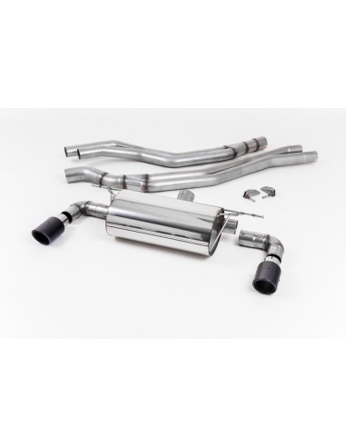BMW M140i F20/F21 B58 Milltek Sport Cat-Back 2x 90 kolfiber JET utblås utan avgasventiler - Resonated (dämpad)