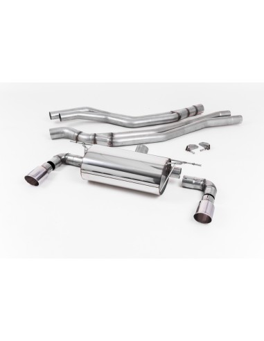 BMW M140i F20/F21 B58 Milltek Sport Cat-Back 2x 90 chrome GT utblås utan avgasventiler - Resonated (dämpad)