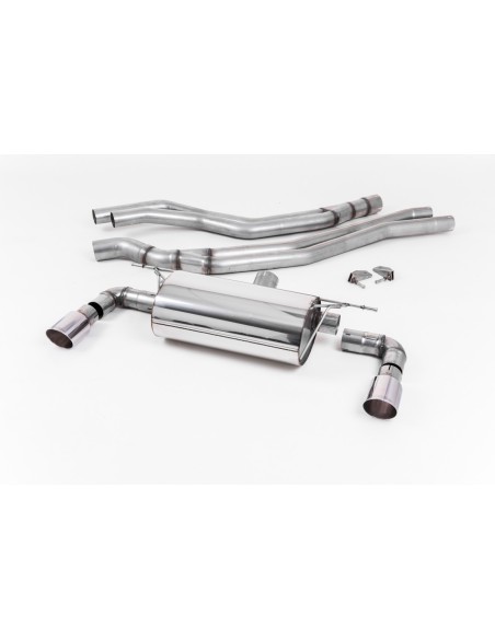 BMW M140i F20/F21 B58 Milltek Sport Cat-Back 2x 90 chrome GT utblås utan avgasventiler - Resonated (dämpad)