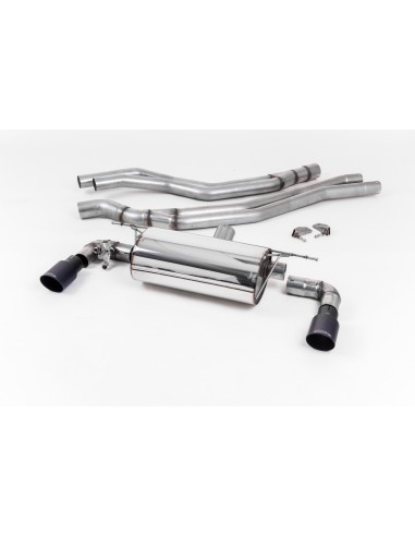 BMW M140i F20/F21 B58 Milltek Sport Cat-Back 2x 90 svarta GT utblås med avgasventiler - Non-Resonated (mindre-dämpad)