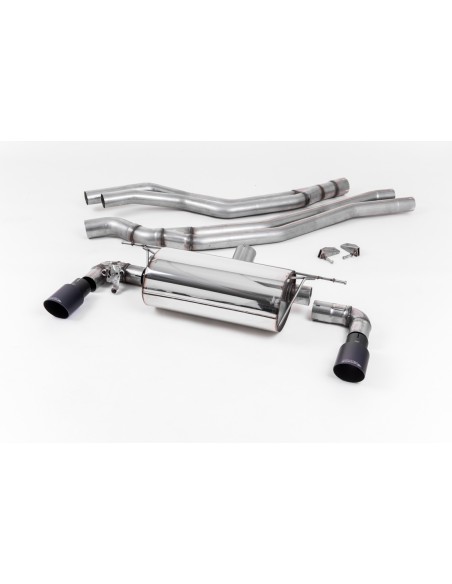 BMW M140i F20/F21 B58 Milltek Sport Cat-Back 2x 90 svarta GT utblås med avgasventiler - Non-Resonated (mindre-dämpad)