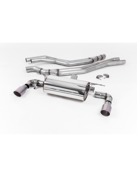 BMW M140i F20/F21 B58 Milltek Sport Cat-Back 2x 90 titan GT utblås med avgasventiler - Non-Resonated (mindre-dämpad)