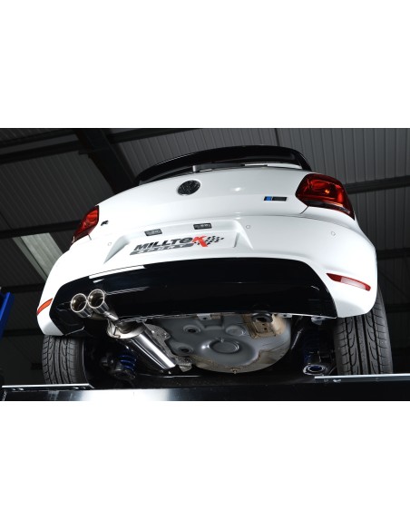 VW Polo 2,0TFSi R WRC Milltek Sport Cat-Back 2x GT80 Chrome utblås