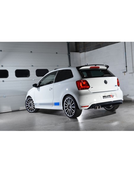 VW Polo 2,0TFSi R WRC Milltek Sport Cat-Back 2x GT80 Chrome utblås