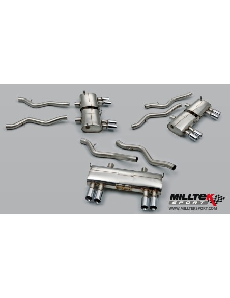 BMW M3 E90 / E92 / E93 Milltek Sport Slip-On avgassystem 4x 80mm Special utblås