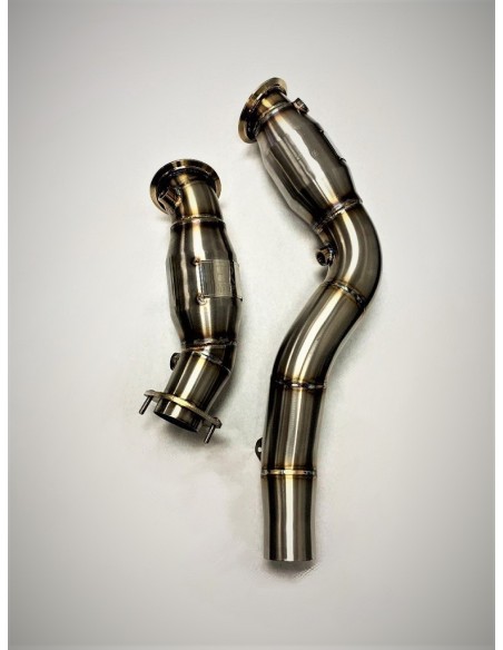 BMW M4 F82 S55 Evolution Racewerks downpipes med racekatalysatorer 200Cell