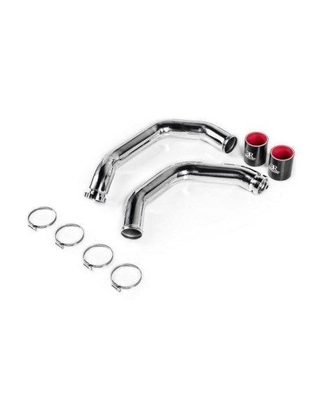 BMW M3 S55 F80 Evolution Racewerks Svarta Tryckrör med tryckslangar mellan turbo och chargecooler