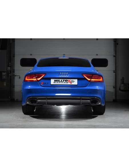 Audi RS7 4,0TFSi 4G Milltek Sport Turbo-Back avgassystem med 100cells racekatalysator använder original avgasventiler - Road (Me