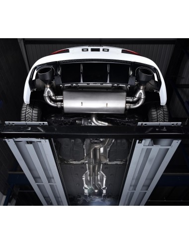 Audi RS3 2,5TFSi Sportback 8V Milltek Sport 3" Cat-Back 150 X 95 Svarta ovala utblås med avgasventiler - Resonated (dämpad)