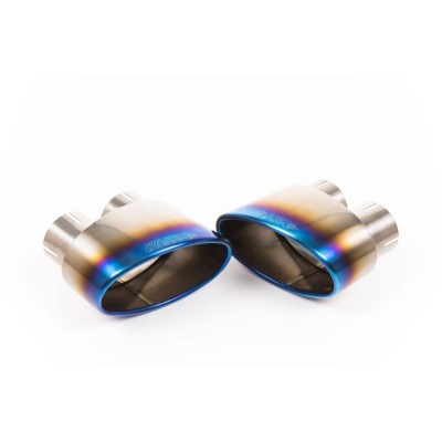 Audi RS4 2,9TFSi OPF B9 Milltek Sport 3" Cat-Back 2x 170x107 Brända Titan Ovala utblås med avgasventiler - Non-Resonated (mindre