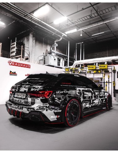 Audi RS6 4,0TFSi C8 Milltek Sport 3,15" Från främre ljuddämpare (delning) och bakåt 2x Svarta Ovala utblås med avgasventiler
