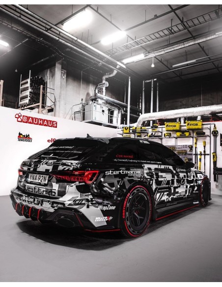 Audi RS6 4,0TFSi C8 Milltek Sport 3,15" Från främre ljuddämpare (delning) och bakåt 2x Svarta Ovala utblås med avgasventiler