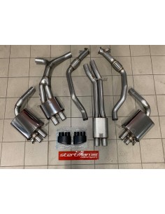 Audi RS5 2,9TFSi OPF B9 Milltek Sport 3" Cat-Back 2x 170x107 Svarta Ovala utblås med avgasventiler - Resonated (dämpad)