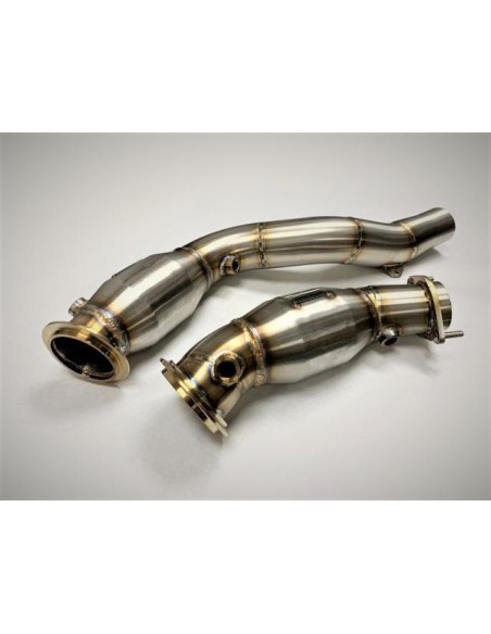 BMW M2 Competition S55 F87 Evolution Racewerks downpipes med racekatalysatorer 200Cell