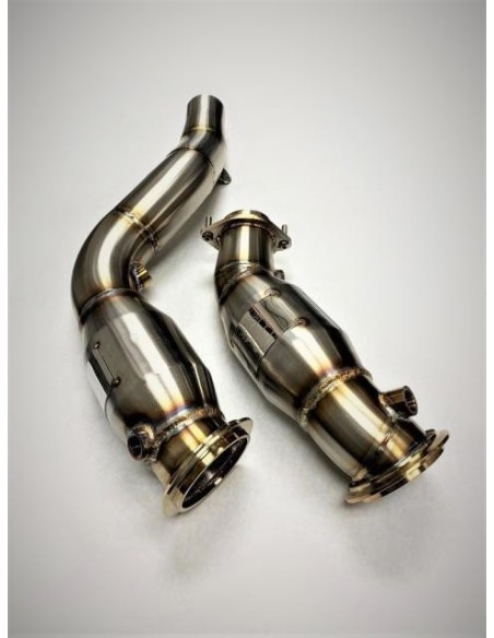 BMW M2 Competition S55 F87 Evolution Racewerks downpipes med racekatalysatorer 200Cell