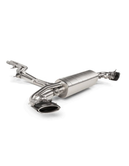 Audi RSQ8 4,0TFSi V8 4M Akrapovic Evolution System (från mitt under bilen) i Titan med kolfiber utblås