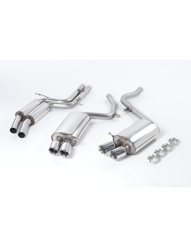 Audi S5 3,0TFSi Sportback B8 Milltek Sport Cat-Back Resonated (dämpad) 4x 80 chrome GT utblås