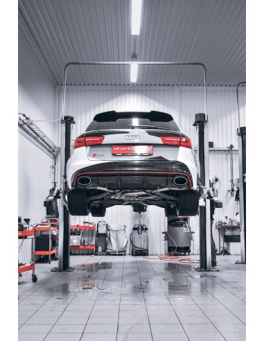 Audi RS6 4,0TFSi C7 Milltek Sport Turbo-Back avgassystem utan katalysator använder original avgasventiler - Resonated (dämpad)