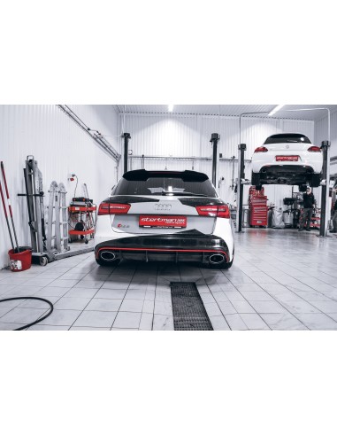 Audi RS6 4,0TFSi C7 Milltek Sport Turbo-Back avgassystem utan katalysator använder original avgasventiler - Road (mellan-dämpad)