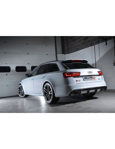 Audi RS6 4,0TFSi C7 Milltek Sport Turbo-Back avgassystem utan katalysator använder original avgasventiler - Road (mellan-dämpad)