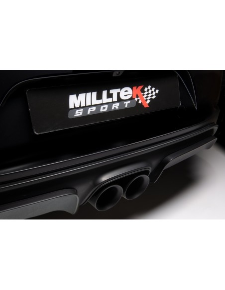 Porsche Boxster 2,5T GTS 718 Milltek Sport 2,5" Turbo-Back avgassystem med HJS 200 cell racekatalysator 2x 100 svarta utblås
