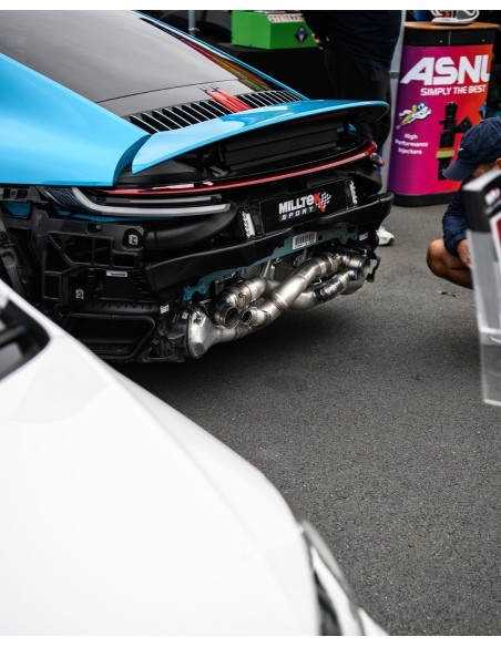 Porsche 992 3,0T Carrera S Milltek Sport 2,5" OPF-Back avgassystem Titan (använder original utblås)