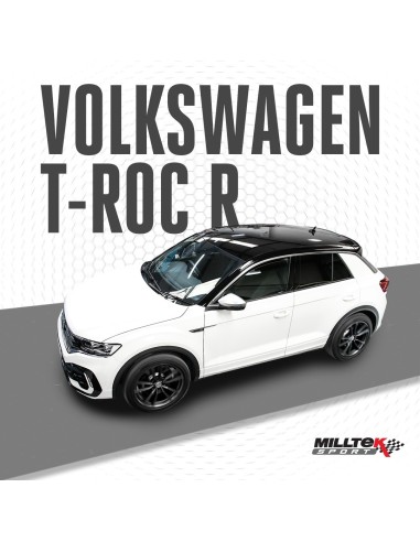 VW T-roc 2,0TFSi R OPF A11 Milltek Sport 3" OPF-Back 2x 100 GT Kromade utblås med avgasverntiler - Non-Resonated (mindre-dämpad)