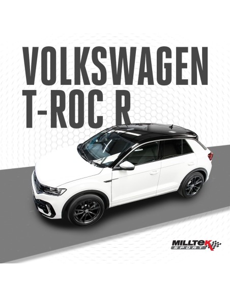 VW T-roc 2,0TFSi R OPF A11 Milltek Sport 3" OPF-Back 2x 100 GT Titan utblås med avgasverntiler - Resonated (dämpad)