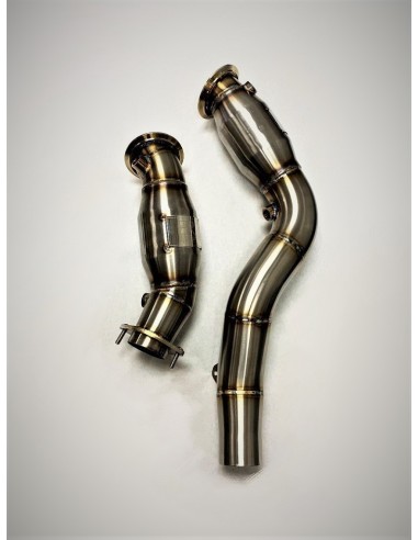 BMW M2 CS S55 F87 Evolution Racewerks downpipes med racekatalysatorer 200Cell
