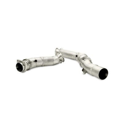 BMW M2 CS S55 F87 Akrapovic Downpipes i Rostfritt utan katalysatorer