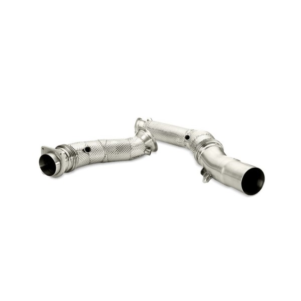 BMW M2 CS S55 F87 Akrapovic Downpipes i Rostfritt utan katalysatorer