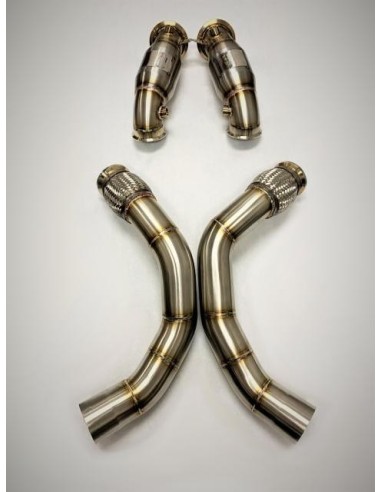 BMW M5 Competition OPF F90 Evolution Racewerks downpipes med racekatalysatorer 200Cell (OPF Delete)