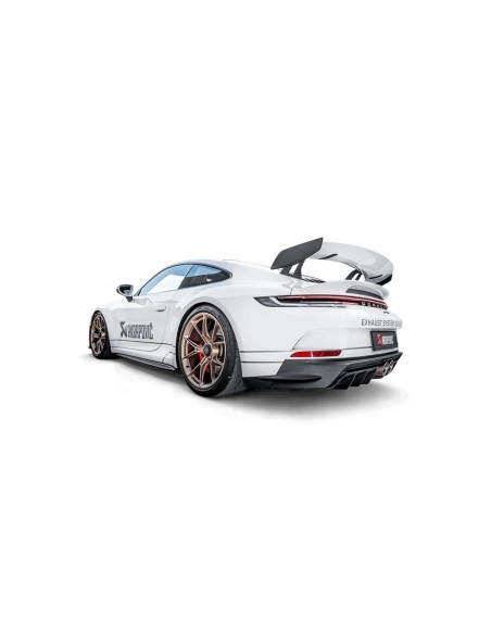 Porsche 992.1 4,0 GT3 Akrapovic Evolution grenrör med racekatalysatorer i Titan (OPF delete) till Akrapovic Slip-On