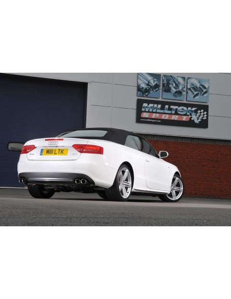 Audi A5 2,0TFSi S-line B8 Milltek Sport Cat-Back 4x 80 chrome GT utblås (kräver S5 diffuser)
