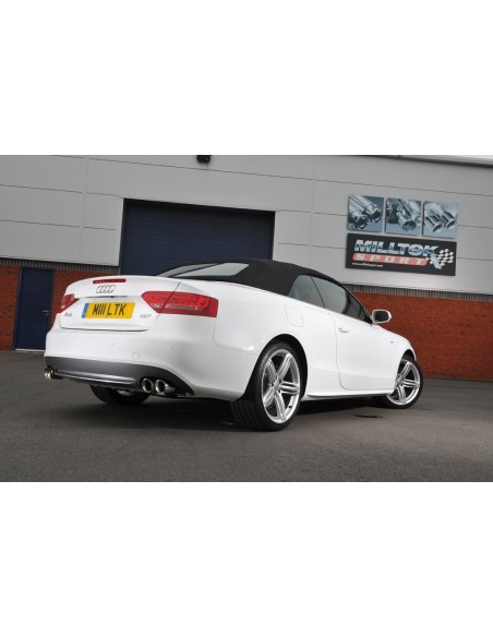 Audi A5 2,0TFSi S-line B8 Milltek Sport Cat-Back 4x 80 chrome GT utblås (kräver S5 diffuser)